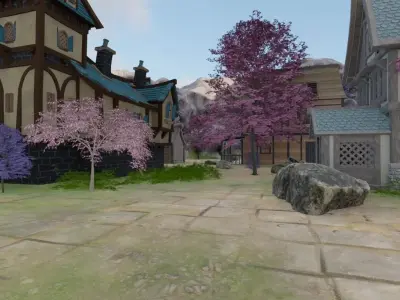 Abandoned Village In Bloom 3D model
