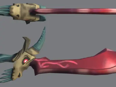 Stylized Dragon Sword Low-poly 3D model