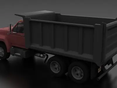 F-Series F-800 Dump Truck Tandem Axle 1980 Low-poly 3D model