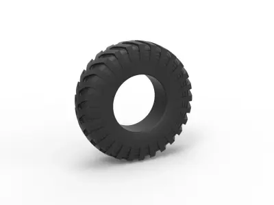 Military truck tire 4 Scale 1 to 10 3D print model