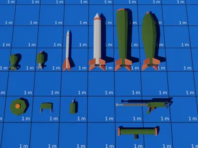 Low poly Military Base Low-poly 3D model
