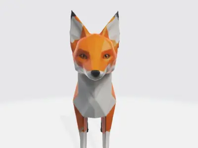 Low-Poly Simple Fox Low-poly 3D model