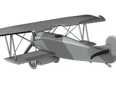 Fokker D Vii Rigged With Control Panel Colors 3D model