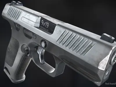 Lebedev Handgun PLK Compact Edition Low-poly 3D model