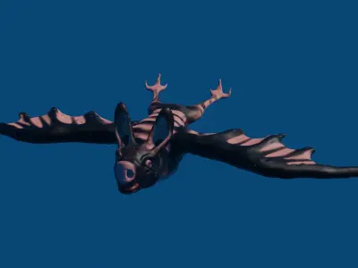 BAT 3D flying in sky Free 3D model