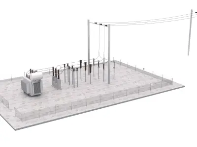 Electrical Substation 3D model buy