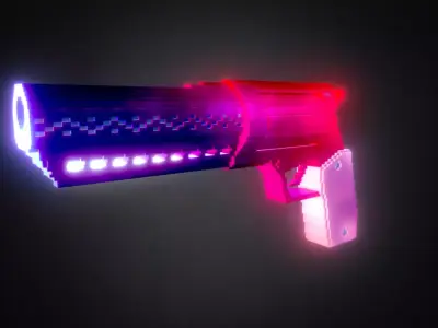 Neon Pixel Energy Blaster 3D model