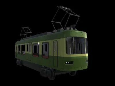 Train Ghibli Style Low-poly 3D model