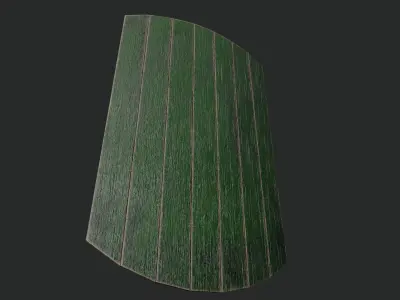 Slavic square wooden shield-painted green Low-poly 3D model