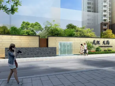 3Dmax fashion city commercial square building 401 3D model
