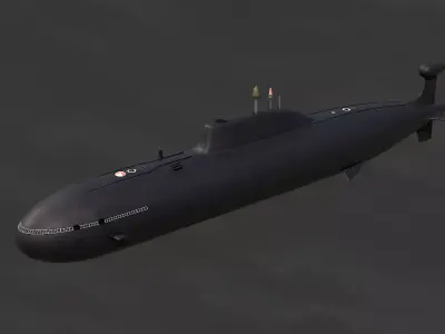 Akula Class Submarine Low-poly 3D model