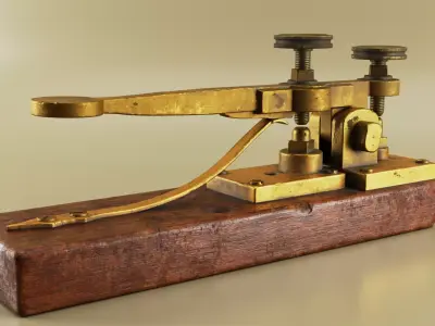 Antique Telegraph Key Mid-Poly 3D Model Low-poly 3D model