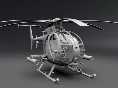 AH6m Little Bird Scale model 3D print model