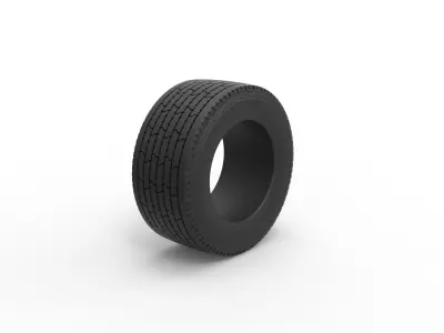 Super single semi tire 3 Scale 1 to 25 3D print model