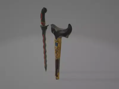 Futuristic Javanese Kris Low-poly 3D model