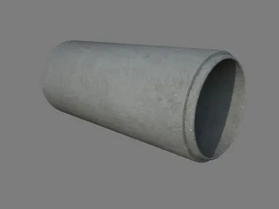 Concrete pipe Low-poly 3D model purchase