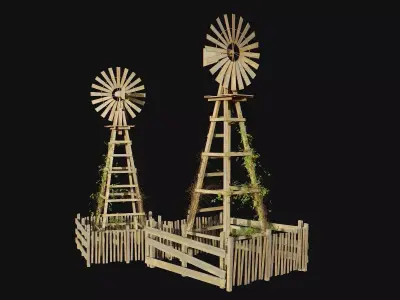 Farm Windmill Low-poly 3D model purchase