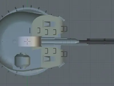 Russian naval gun AK-176 3D model