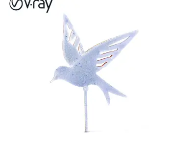 Metal Bird Silhouette Model Pack for Garden Decor Low-poly 3D model