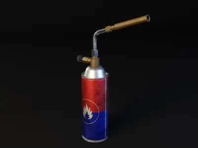 Gas Torch Blowtorch Low-poly 3D model