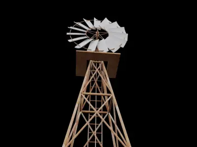 Wind water pump 3D model