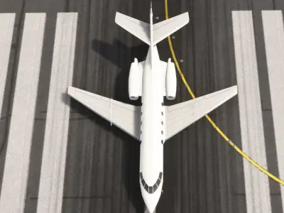 Dassault Falcon 20 Business Jet Low-poly 3D model