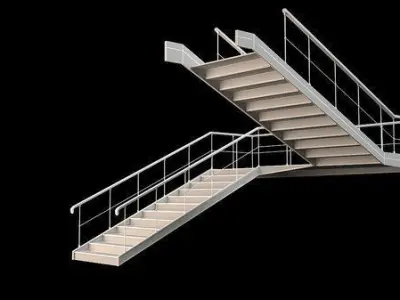 Stair letter f 3D model
