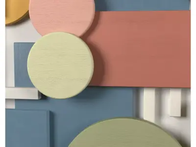 Wall Colored shapes Decoration - 90x50 - Collection - Part 5 3D model