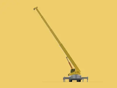 MOUNTED EXTENDED TELESCOPIC BOOM LONG REACH MOBILE CRANE ARM JIB 3D model