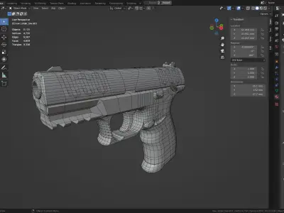 Walther CCP M2 380 Angle Blue Low-poly 3D model