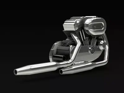 Motorcycle Evo Engine 3D model