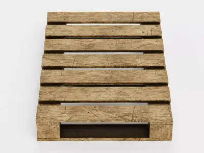 Pallet V4 - Weathered Wooden Shipping Platform 3D model