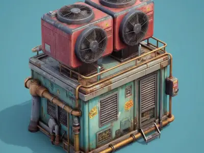 FREE Stylized Vent System Free low-poly 3D model