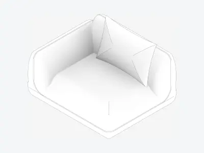 Chair - Sofa - Contemporary - Jack - Armrest Left Low-poly 3D model
