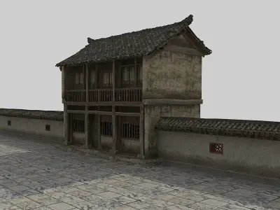 Ancient buildings Chinese Ancient architecture Low-poly 3D model