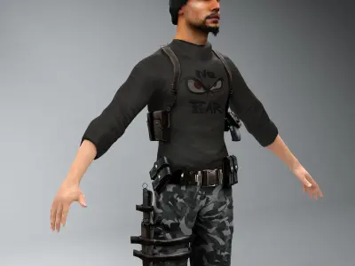 The Dude Rigged Low-poly 3D model