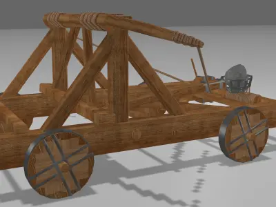 Medieval Catapult Low-poly 3D model order