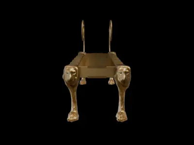 Pure Golden Lion Libation Table for Egyptian Offering  3D model