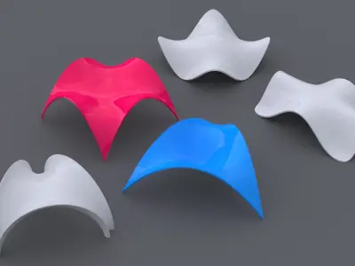 Arched Shell Pavilions Set-01 3D model