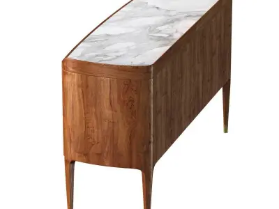 Cosmo Sideboard  Bespoke  Mahogany with Antique Brass Handles  3D model