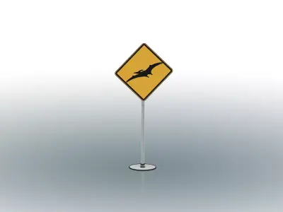 Pteranodon flying Low-poly 3D model