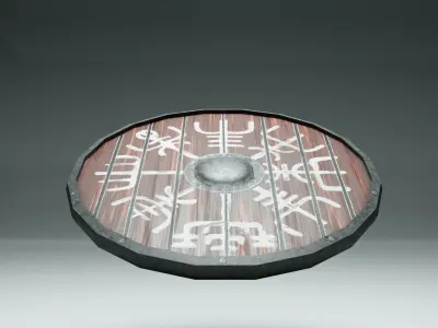 Viking Shield with Runes Print Free low-poly 3D model