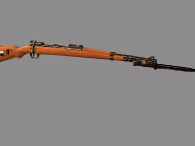 Kar98k With Bayonet Mauser Karabiner Low-poly 3D Model Low-poly 3D model