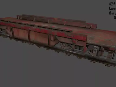 Train wooden ladder Low-poly 3D model