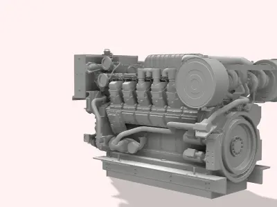 Diesel engine 3512 Cat marine 3D print model