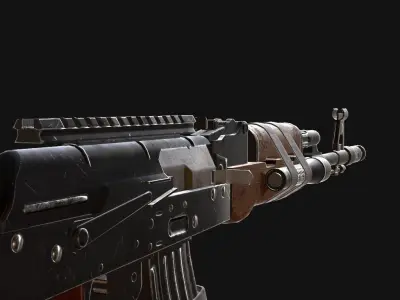 custom ak74 Low-poly 3D model