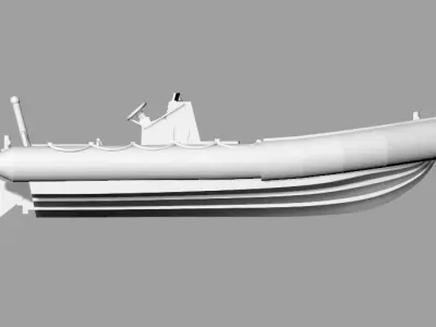 RHIB - Rigid Hull Inflatable Boat-  23 foot - Standard Navy 3D print model