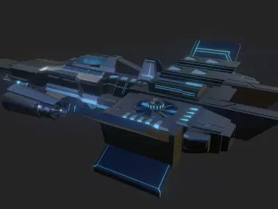 spaceship 3D model 4