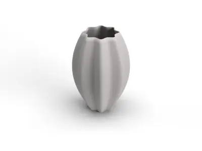 Realistic 3D gray coloured Vase set 3D print model