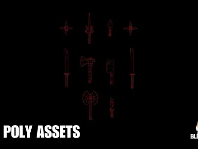 Hyper-Casual Weapons Free low-poly 3D model